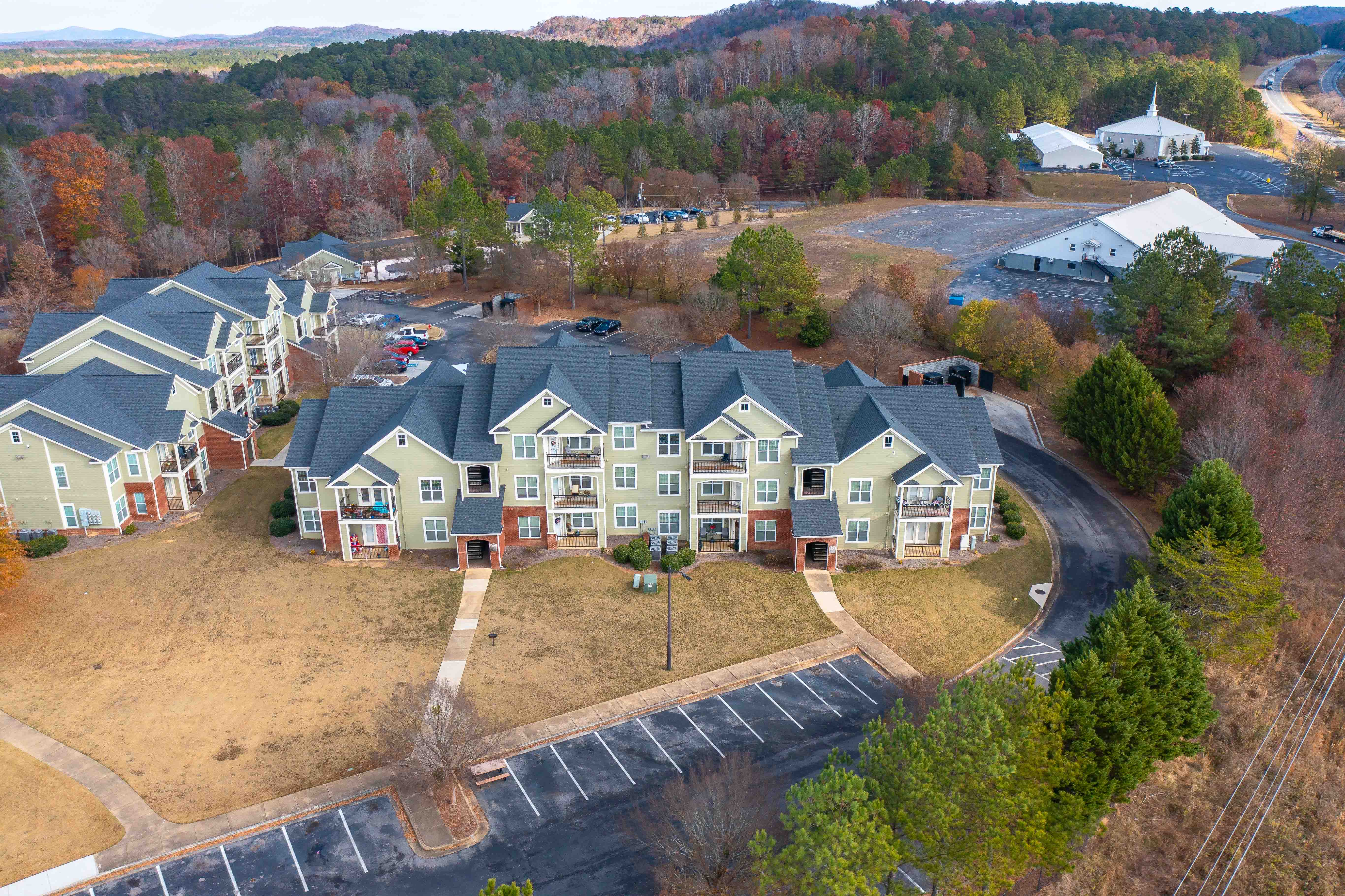 Overhead view of a building at Ashland Park